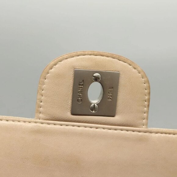 CHANEL New Travel line Choco Bar Chain Shoulder Bag Nylon Beige CC Auth 120002 - Picture 11 of 16